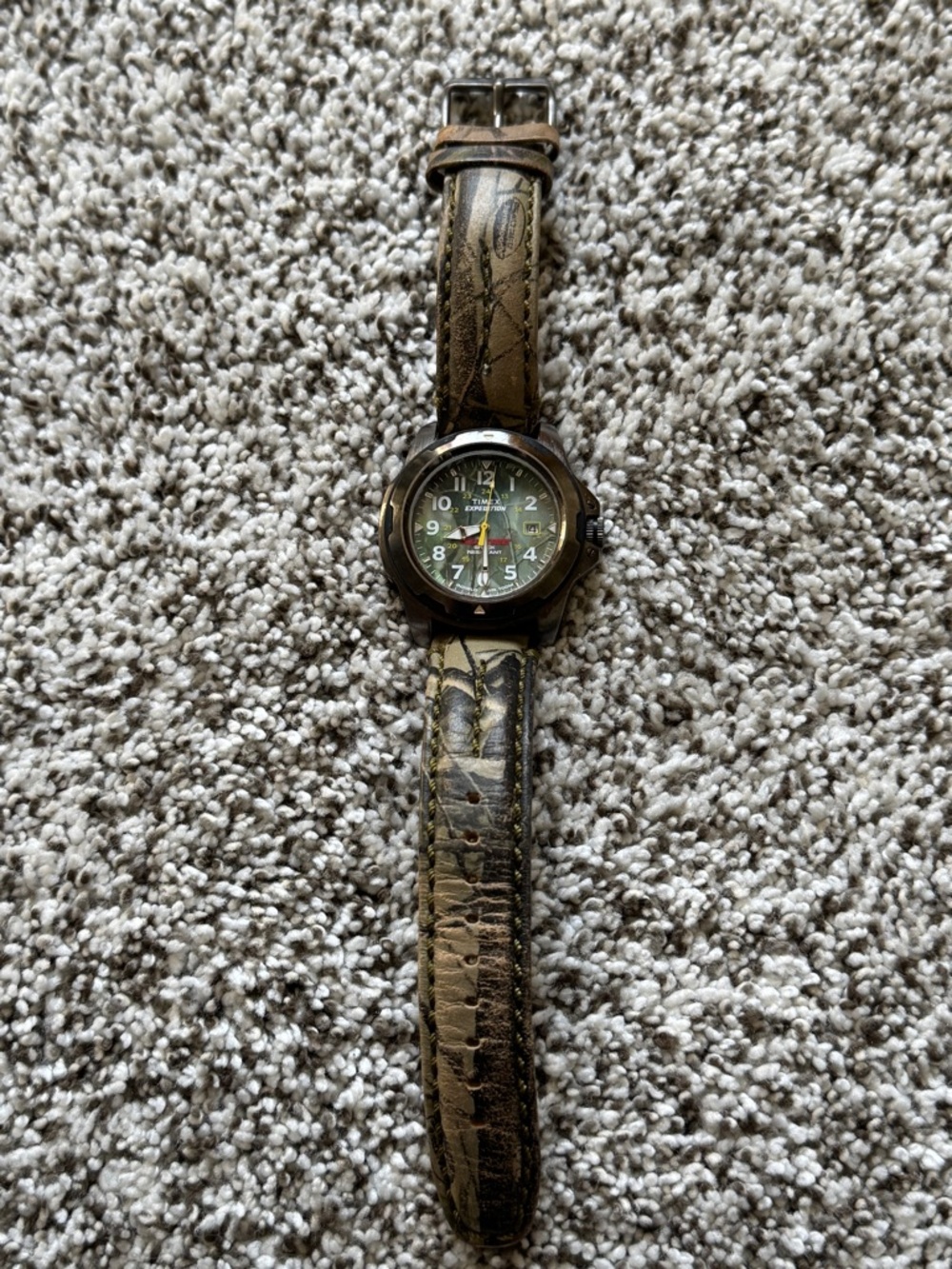 Timex Men's Green Dial Brown Leather Strap Watch